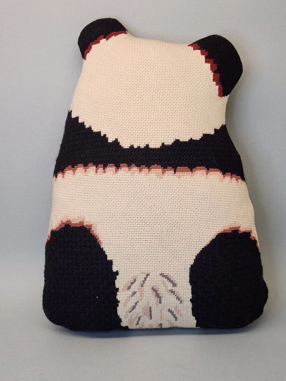 Needlepoint Throw Pillow - Panda & Bamboo - 9.5